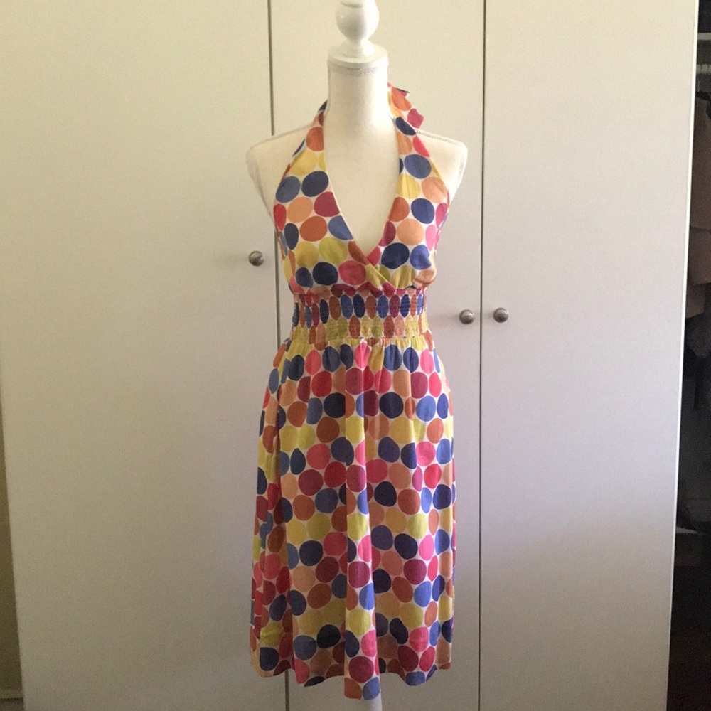 Anthropologie (MAEVE) halter polka dot dress